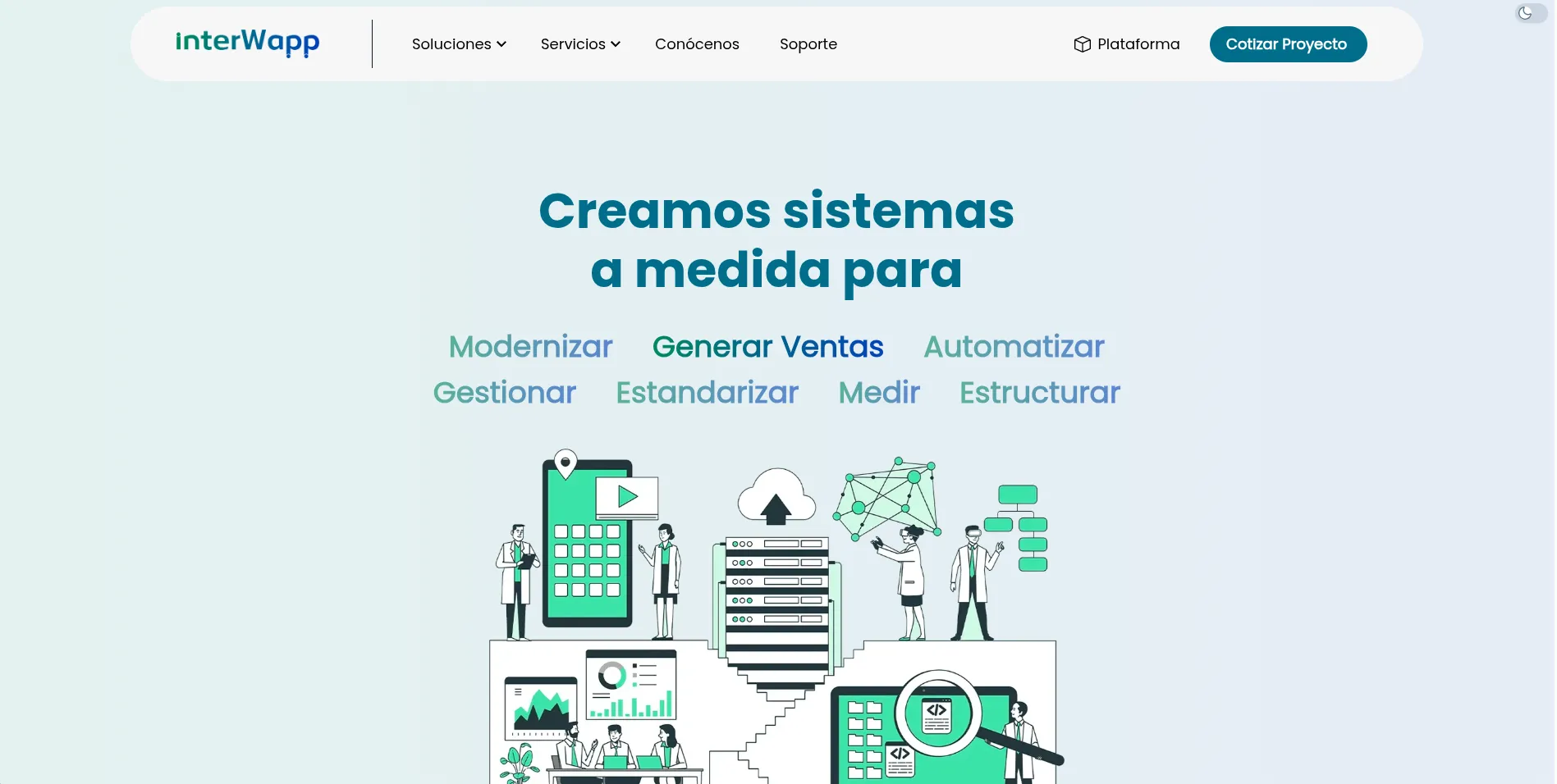 Landing de Interwapp
