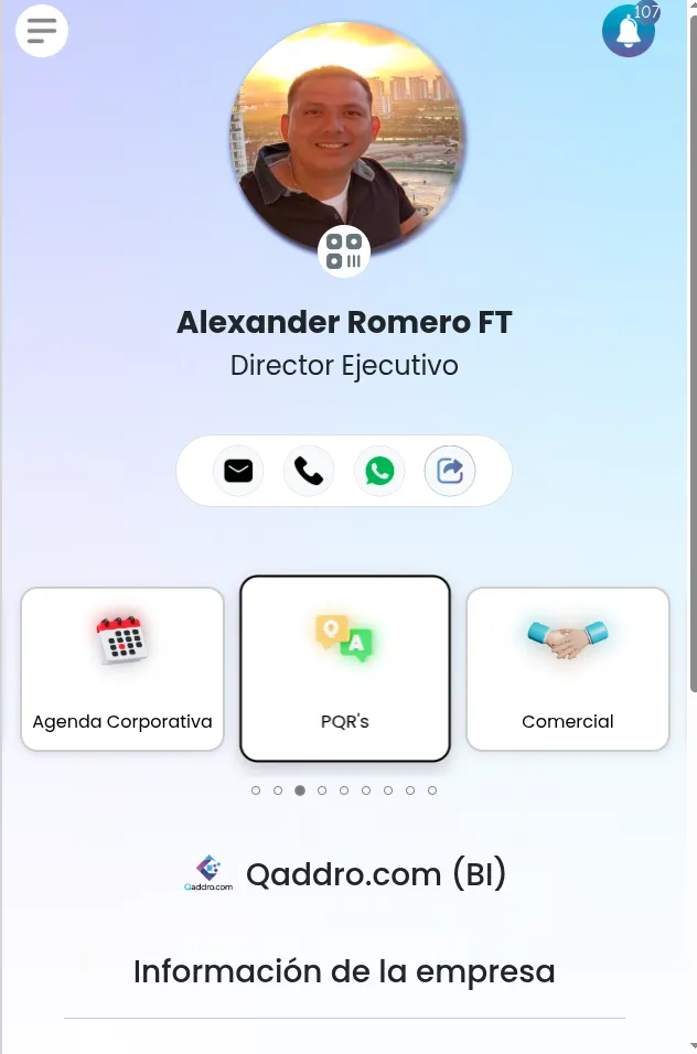Tarjeta digital de Qaddro